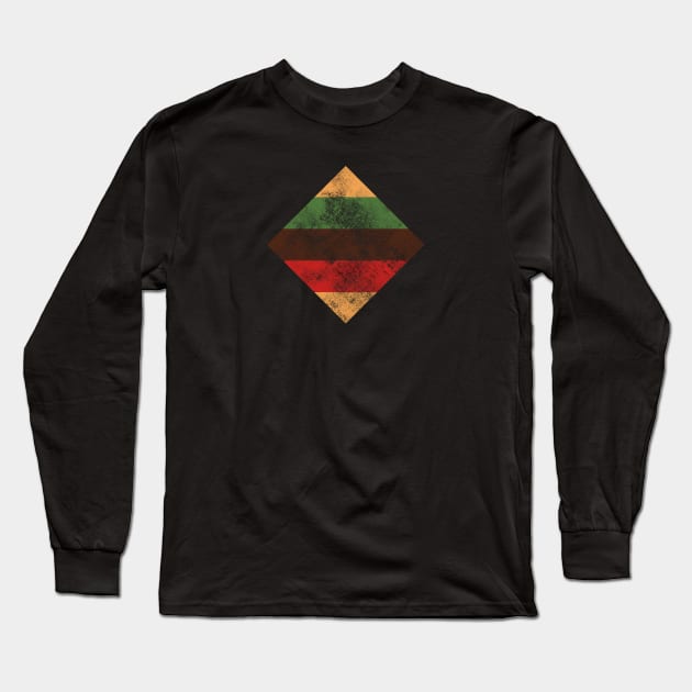 Rhombus Shape Hamburger Simplistic Fast Food Gourmet Long Sleeve T-Shirt by Decamega